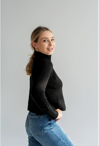 Чорний короткий светр на блискавці . Maritel. Зображення 12