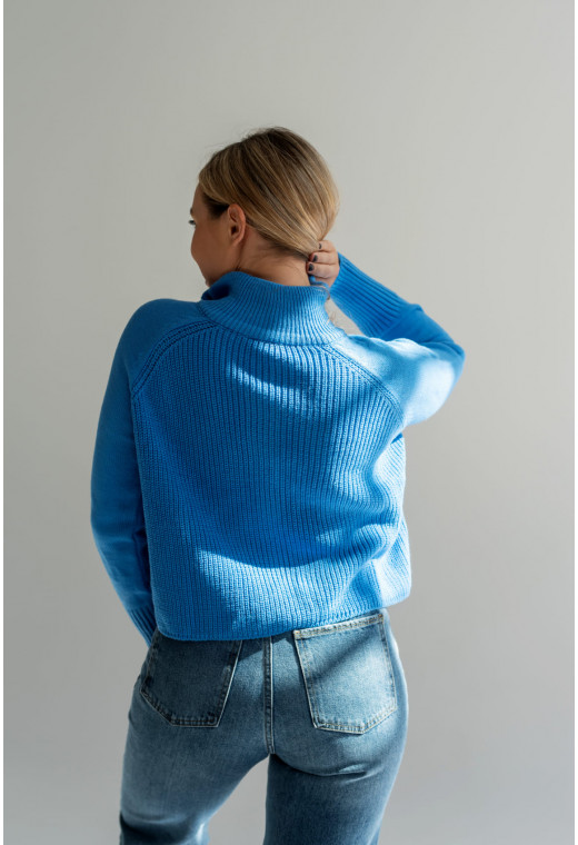 Блакитний короткий светр на блискавці — 444706. Maritel. Зображення 2 Блакитний короткий светр на блискавці — 444706. Maritel. Зображення 2