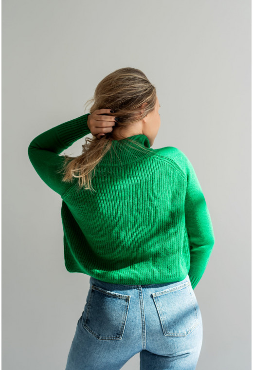 Зелений короткий светр на блискавці — 530651. Maritel. Зображення 2 Зелений короткий светр на блискавці — 530651. Maritel. Зображення 2