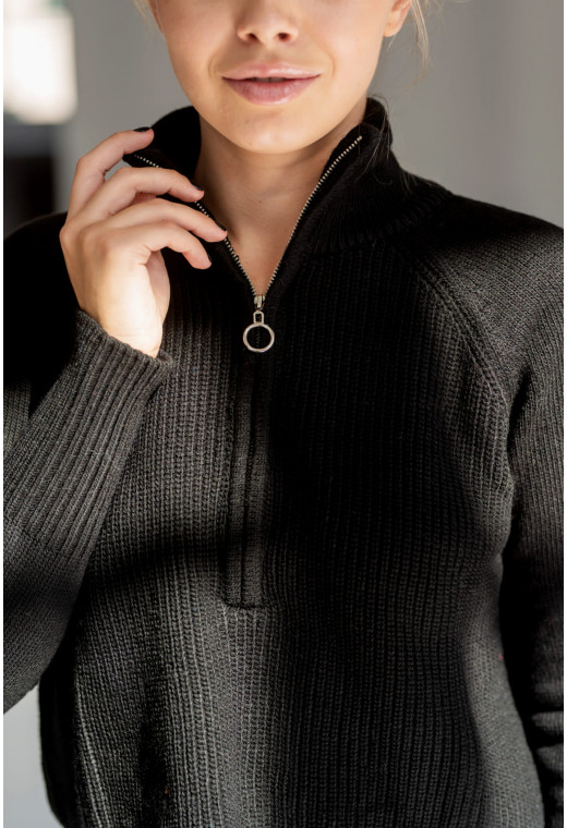 Чорний короткий светр на блискавці — 890278. Maritel. Зображення 2 Чорний короткий светр на блискавці — 890278. Maritel. Зображення 2