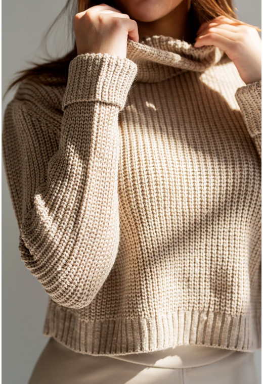 Свитер укороченный с хомутом Мокко — 170306. Maritel. Изображенние 2 Свитер укороченный с хомутом Мокко — 170306. Maritel. Изображенние 2