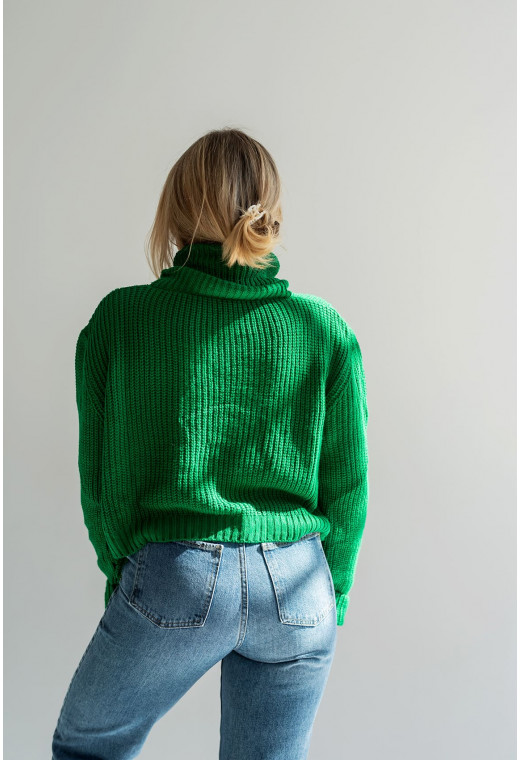 Зеленый укороченный свитер с хомутом — 985828. Maritel. Изображенние 2 Зеленый укороченный свитер с хомутом — 985828. Maritel. Изображенние 2