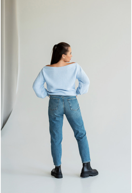 Блакитний светр з відкритими плечима — 770645. Maritel. Зображення 1 Блакитний светр з відкритими плечима — 770645. Maritel. Зображення 1