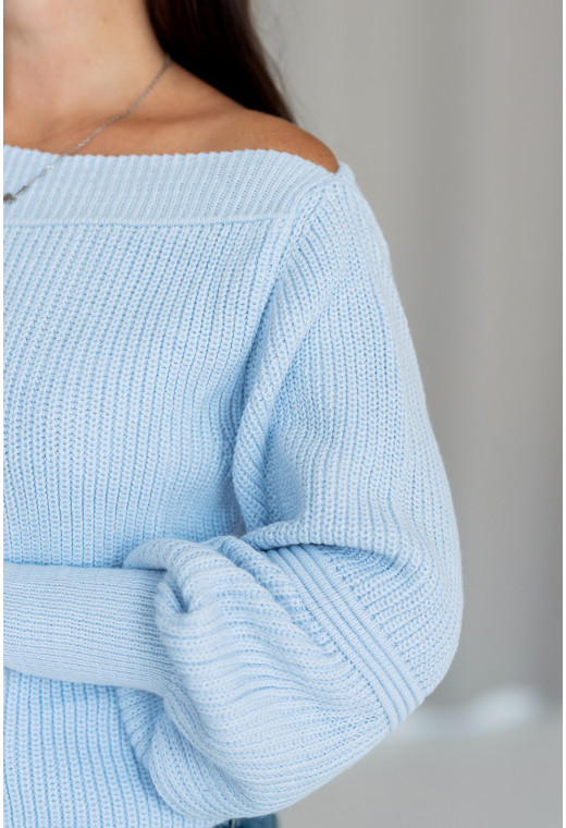 Блакитний светр з відкритими плечима — 770645. Maritel. Зображення 2 Блакитний светр з відкритими плечима — 770645. Maritel. Зображення 2