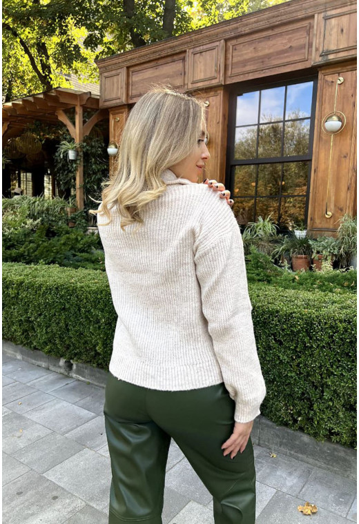 Бежевий зимовий светр на блискавці — 422852. Maritel. Зображення 2 Бежевий зимовий светр на блискавці — 422852. Maritel. Зображення 2