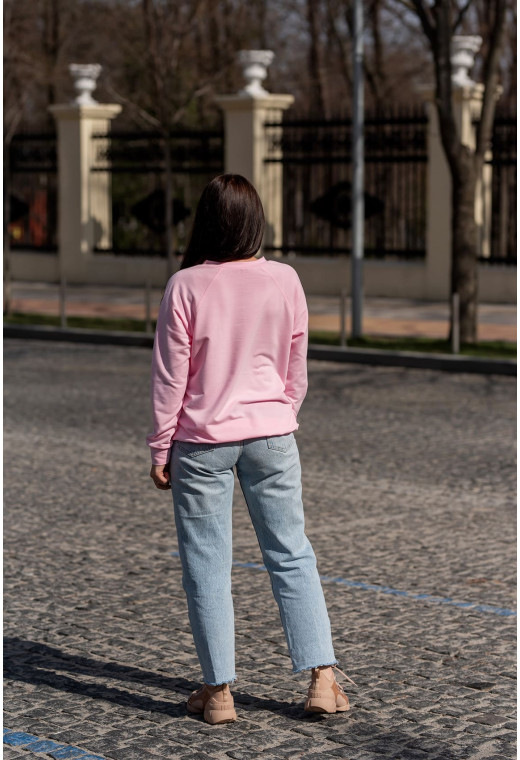 Розовый свитшот двунитка с принтом — 751596. Maritel. Изображенние 1 Розовый свитшот двунитка с принтом — 751596. Maritel. Изображенние 1