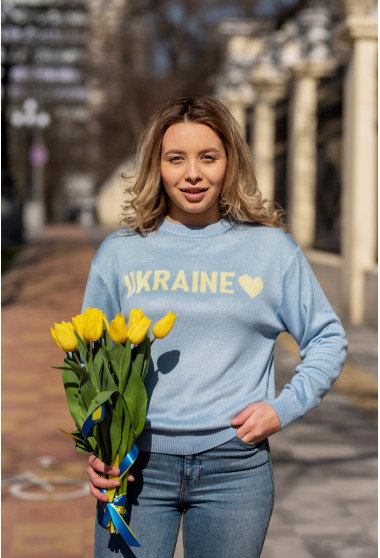 Блакитний светр в'язаний Україна . Maritel. Зображення 7