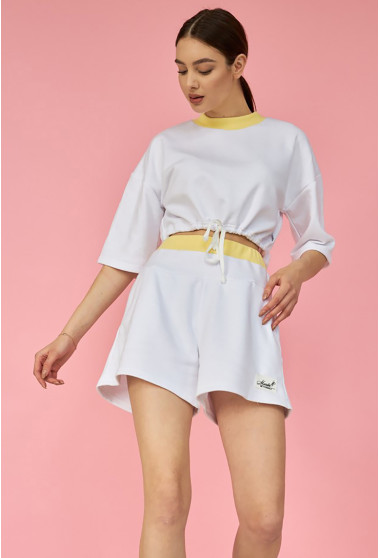 Білий спортивний костюм тай-дай з жовтим вставками. Maritel. Зображення 6