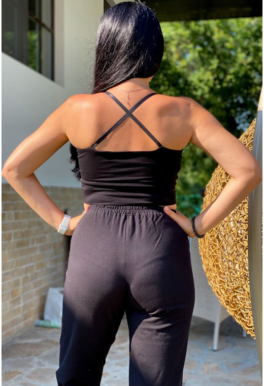 Чорний трикотажний топ —  980326. Maritel. Зображення 1 Чорний трикотажний топ —  980326. Maritel. Зображення 1