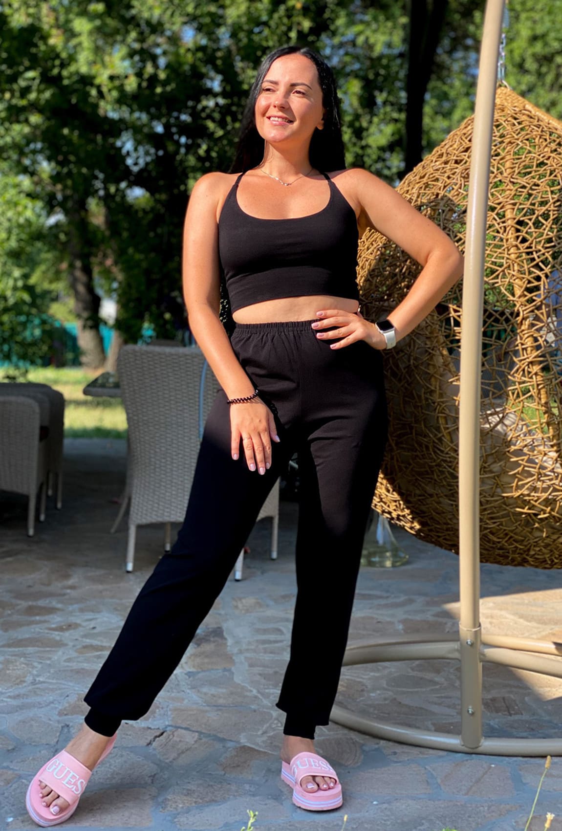 Чорний трикотажний топ —  980326. Maritel Чорний трикотажний топ —  980326. Maritel