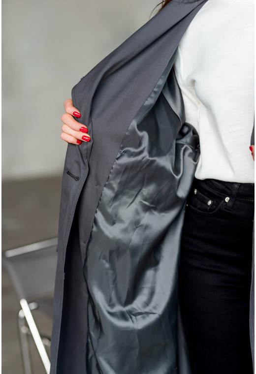 Графитовый тренч удлиненный — 742793. Maritel. Изображенние 3 Графитовый тренч удлиненный — 742793. Maritel. Изображенние 3