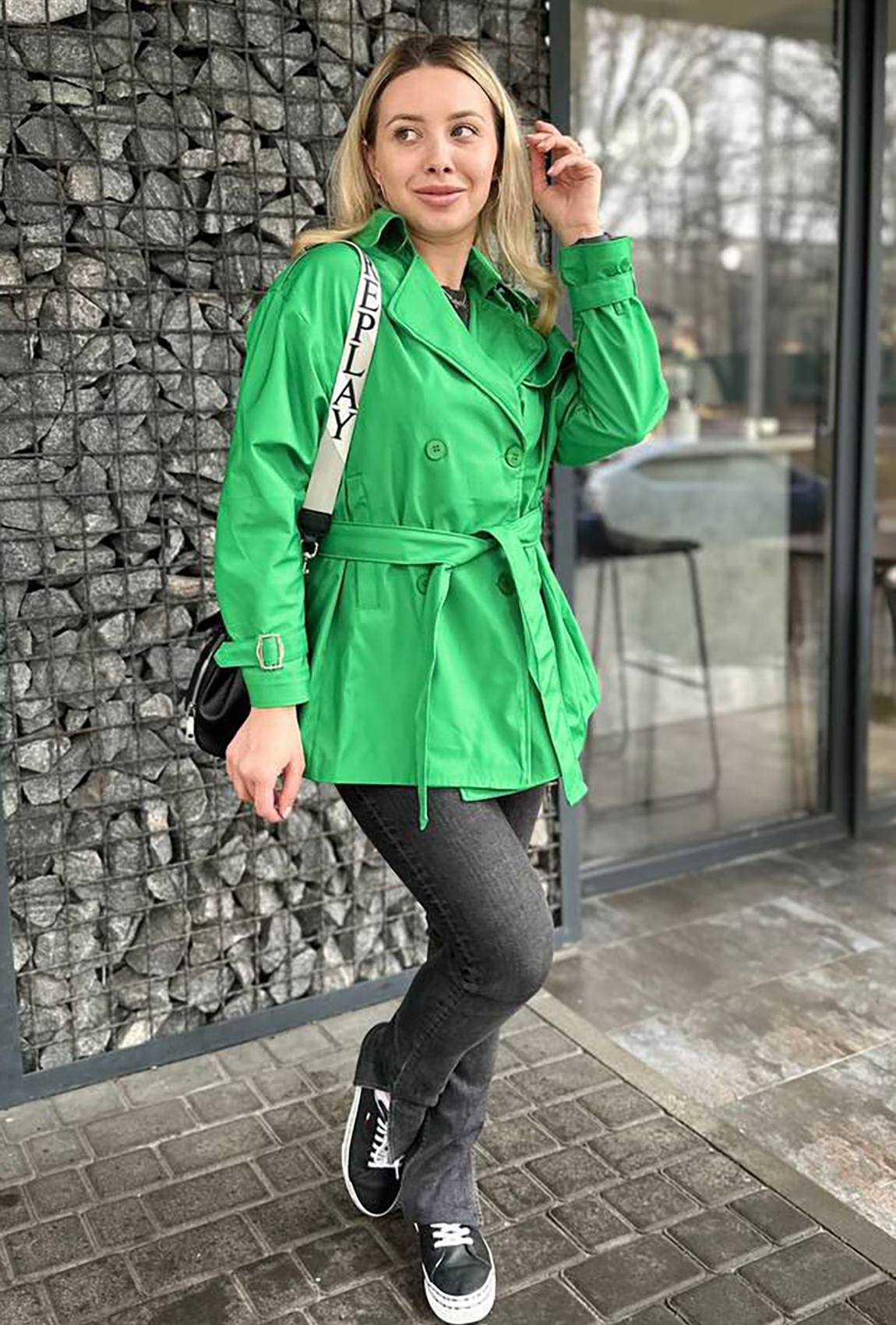 Зеленый тренч короткий —  565172. Maritel. Изображенние 1