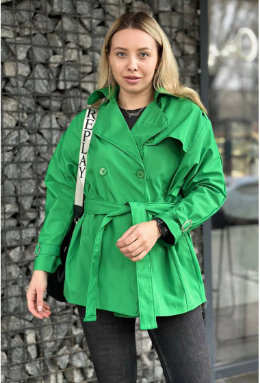 Зелений тренч короткий. Maritel. Зображення 7