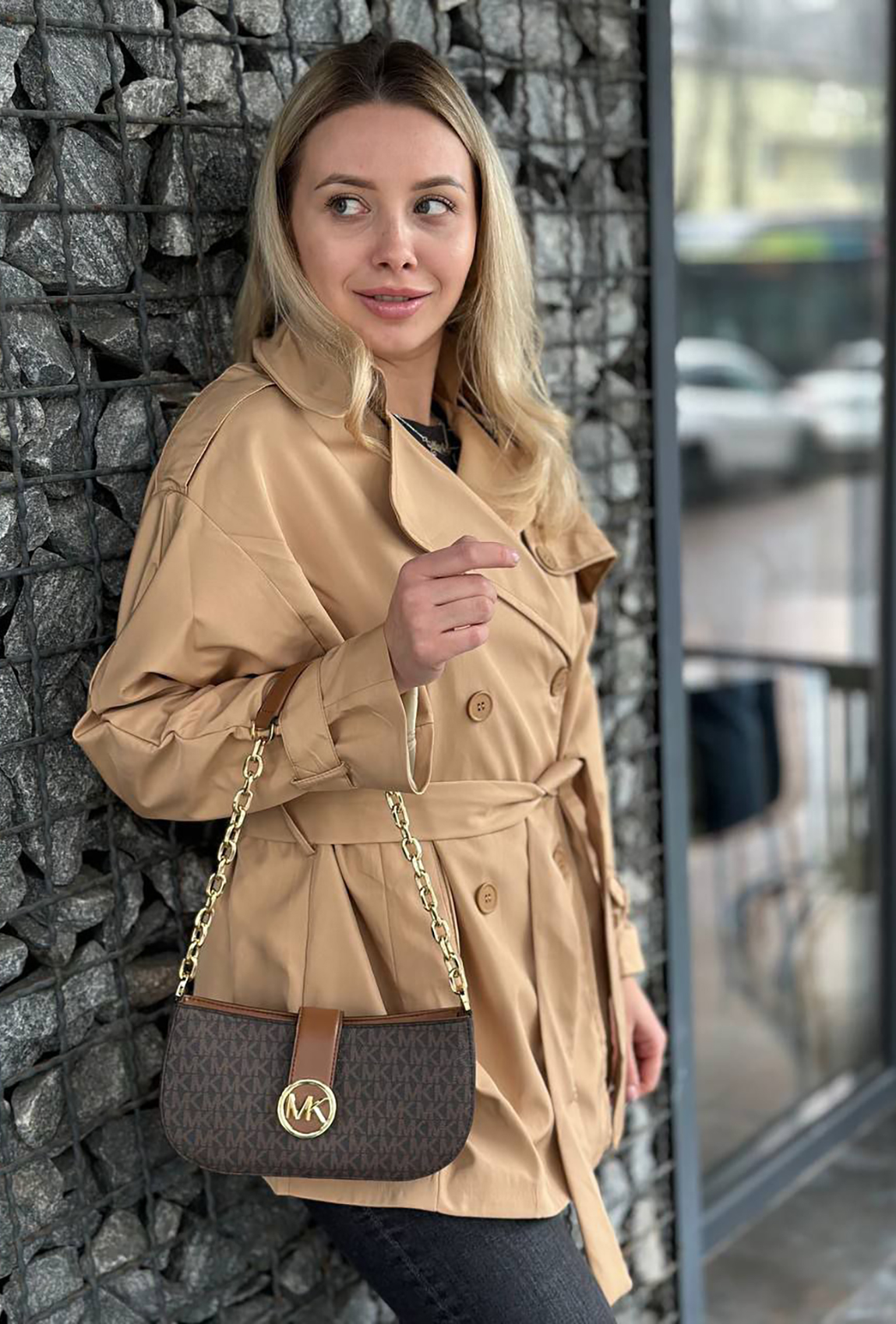 Бежевый тренч короткий  —  415253. Maritel. Изображенние 1