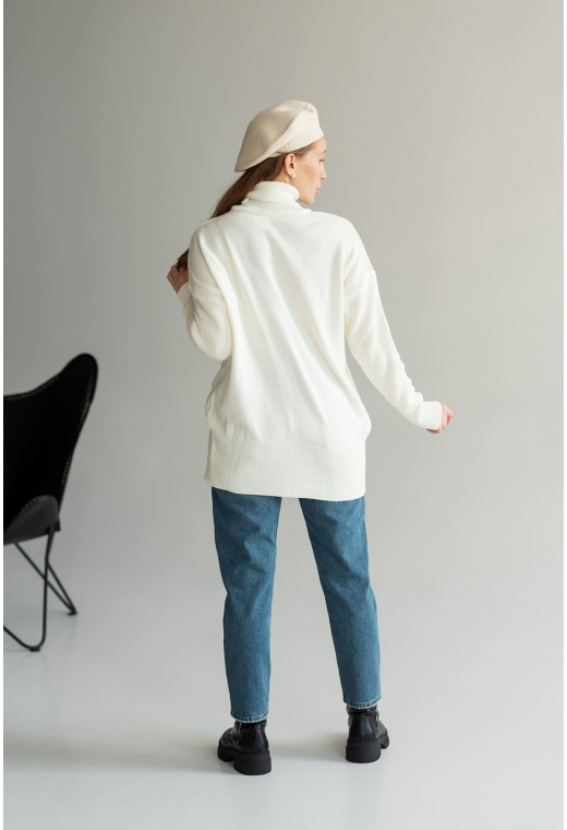 Туника под горло с разрезом Молоко — 101626. Maritel. Изображенние 2 Туника под горло с разрезом Молоко — 101626. Maritel. Изображенние 2