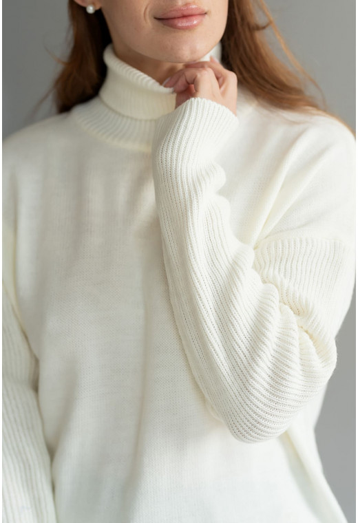 Туника под горло с разрезом Молоко — 101626. Maritel. Изображенние 1 Туника под горло с разрезом Молоко — 101626. Maritel. Изображенние 1