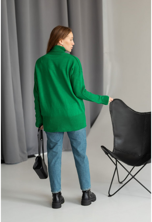 Зелена туніка під горло з розрізом — 930757. Maritel. Зображення 1 Зелена туніка під горло з розрізом — 930757. Maritel. Зображення 1