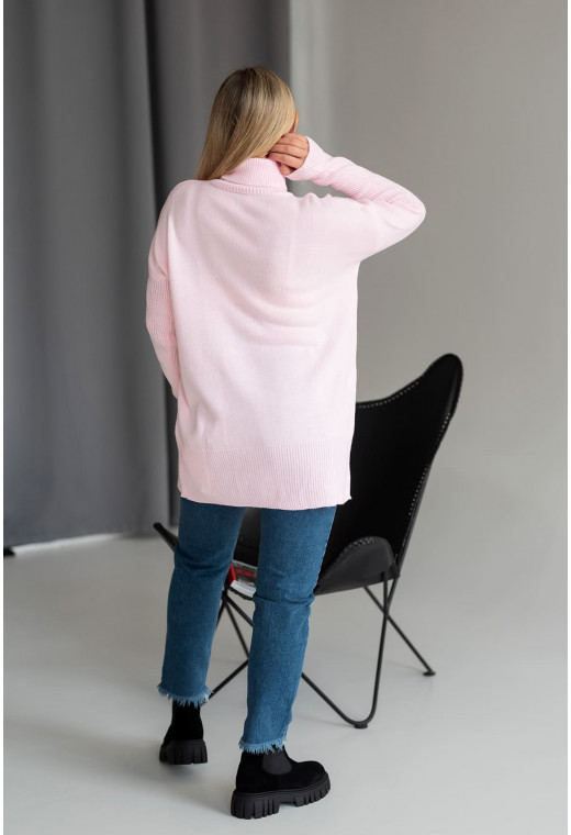 Розовая туника под горло с разрезом — 201309. Maritel. Изображенние 2 Розовая туника под горло с разрезом — 201309. Maritel. Изображенние 2