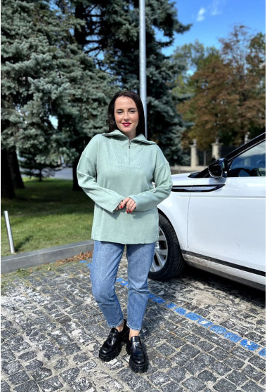 Оливковая туника на молнии. Maritel. Изображенние 8