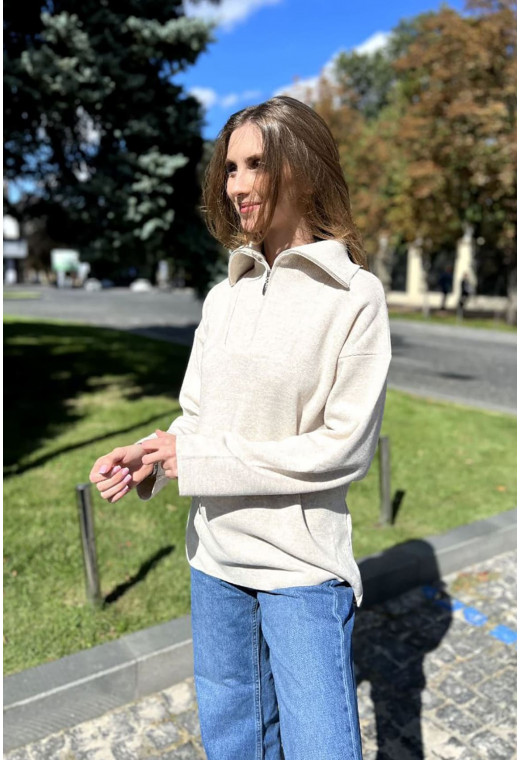 Бежевая туника на молнии —  690413. Maritel. Изображенние 1 Бежевая туника на молнии —  690413. Maritel. Изображенние 1