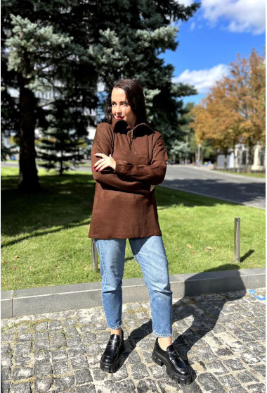 Туника коричневая на молнии. Maritel. Изображенние 11