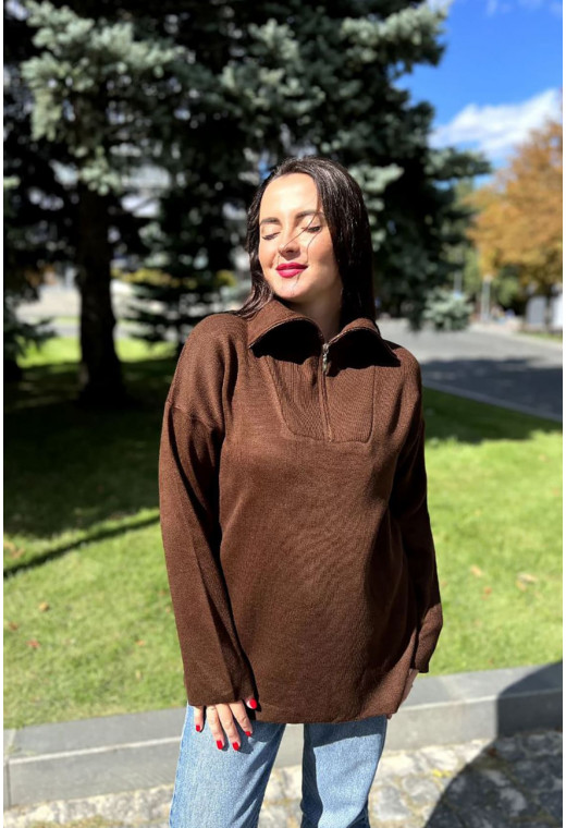 Туника коричневая на молнии —  898505. Maritel. Изображенние 1 Туника коричневая на молнии —  898505. Maritel. Изображенние 1