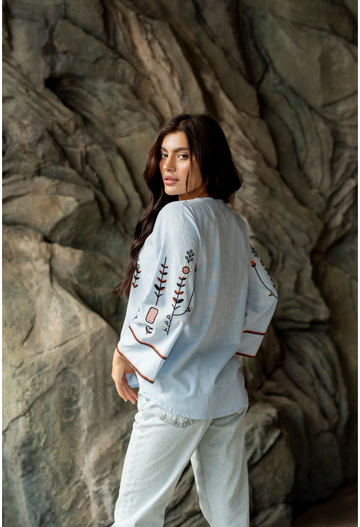 Голубая вышиванка с подсолнухом — 702023. Maritel. Изображенние 5 Голубая вышиванка с подсолнухом — 702023. Maritel. Изображенние 5