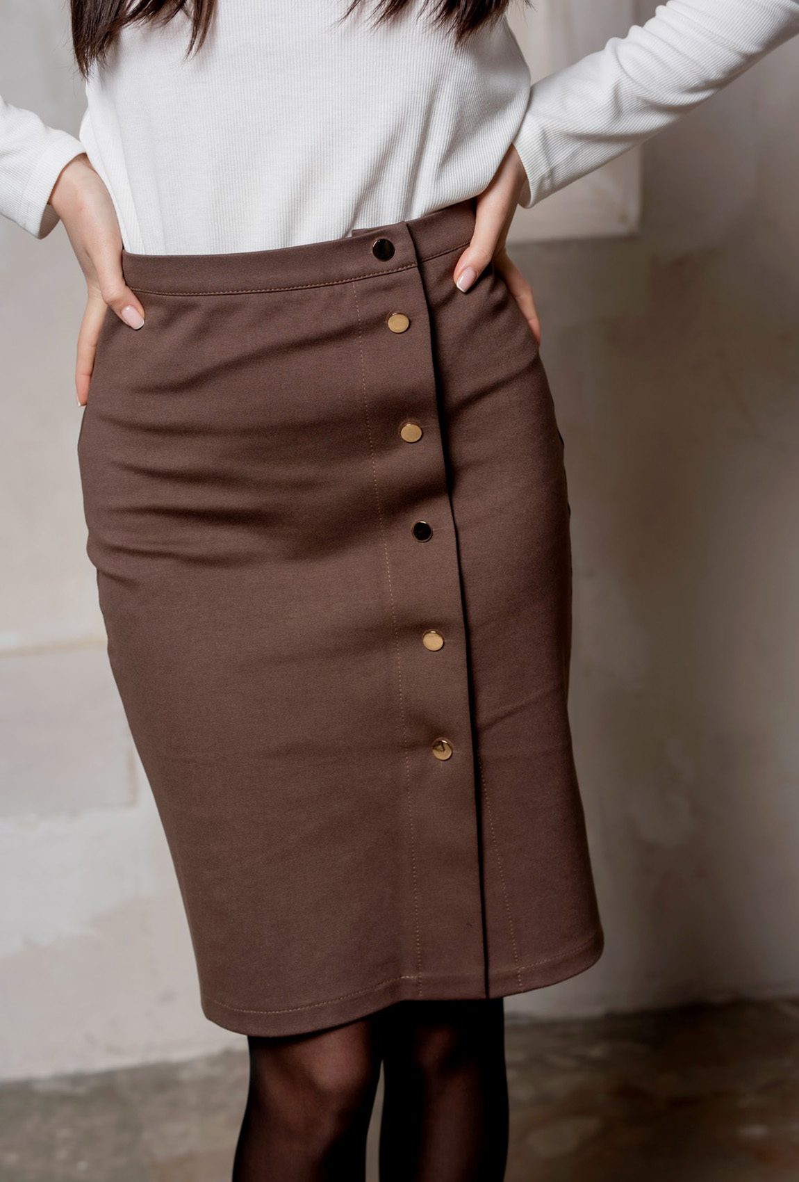 Юбка карандаш мокко — 805268. Maritel. Изображенние 1 Юбка карандаш мокко — 805268. Maritel. Изображенние 1