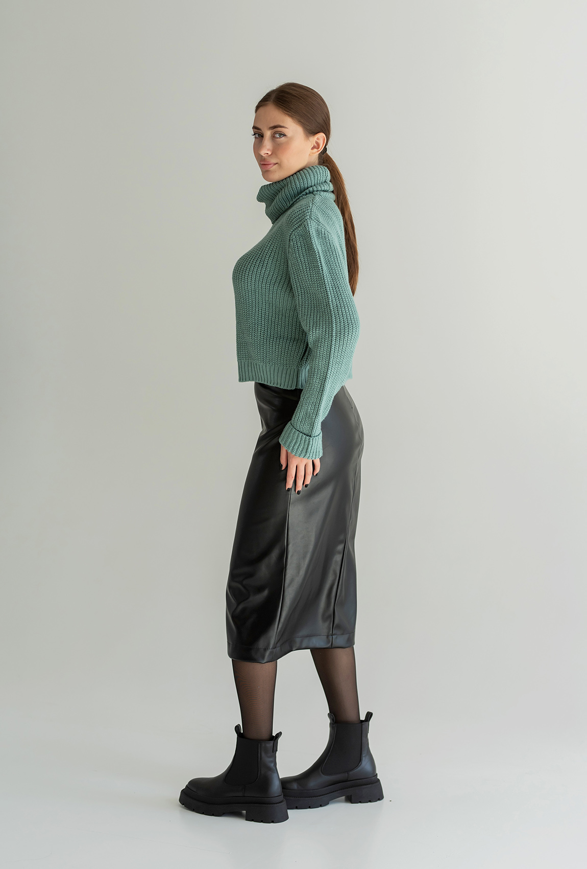 Черная юбка экокожа — 732565. Maritel. Изображенние 2 Черная юбка экокожа — 732565. Maritel. Изображенние 2