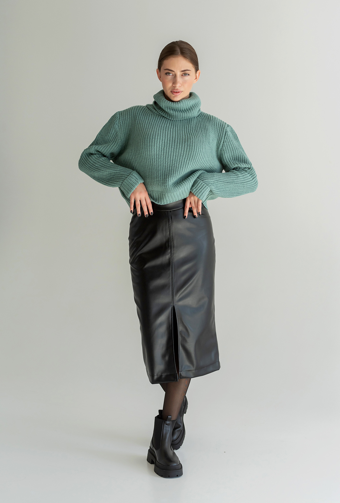 Черная юбка экокожа — 732565. Maritel Черная юбка экокожа — 732565. Maritel