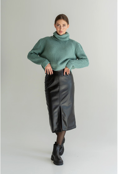 Черная юбка экокожа. Maritel. Изображенние 11