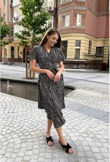 Чорна сукня на запах до підлоги . Maritel. Зображення 2