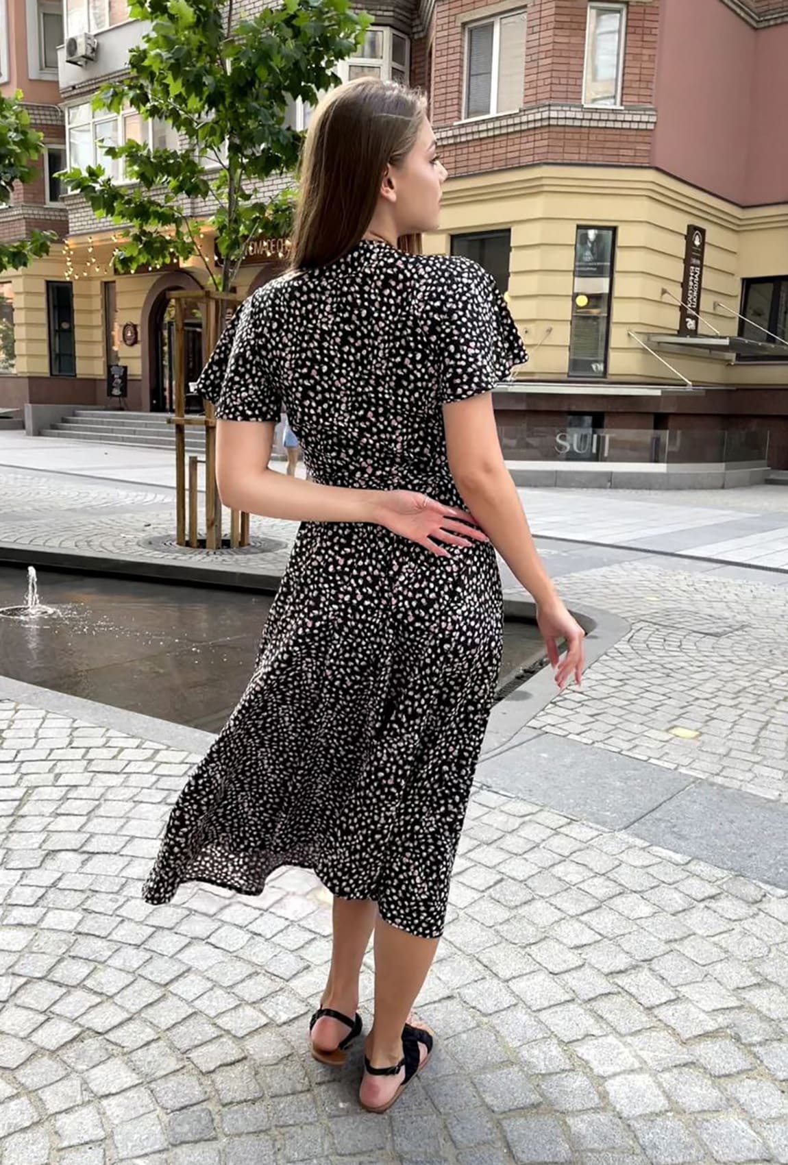 Чорна сукня на запах до підлоги — 490729. Maritel. Зображення 2 Чорна сукня на запах до підлоги — 490729. Maritel. Зображення 2