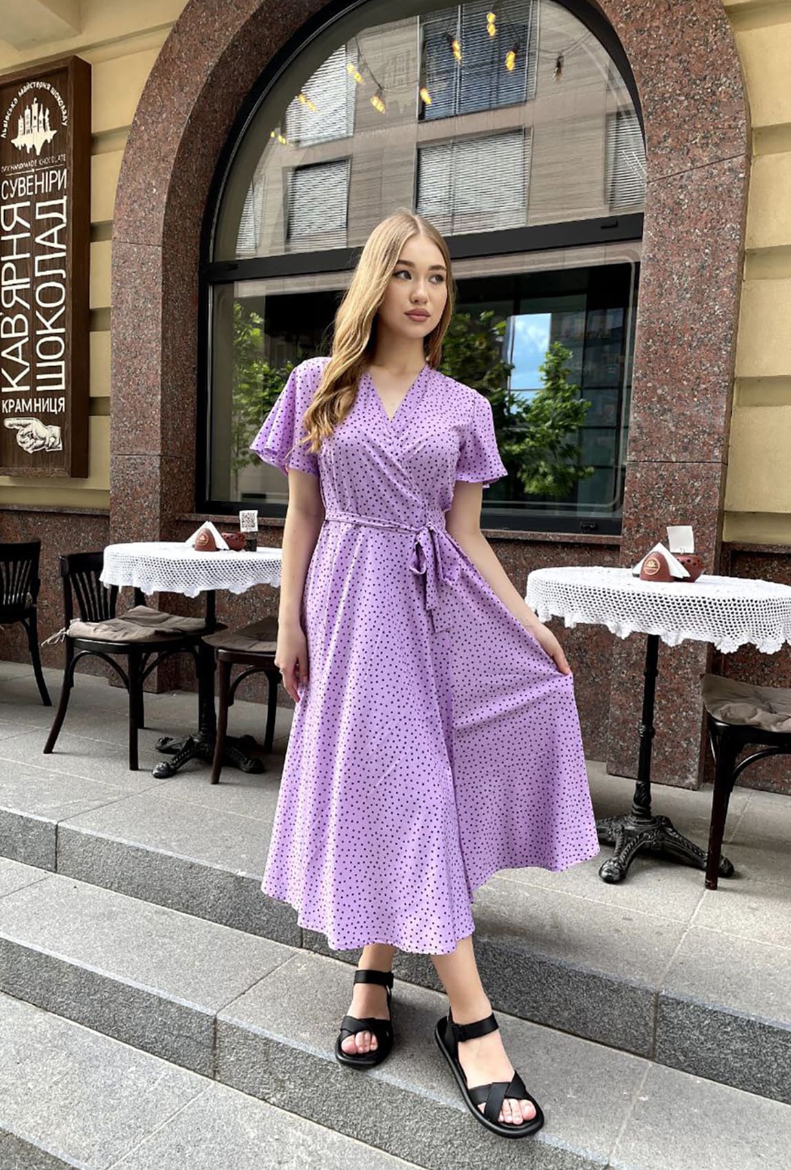 Лавандова сукня на запах до підлоги  —  329528. Maritel. Зображення 2 Лавандова сукня на запах до підлоги  —  329528. Maritel. Зображення 2