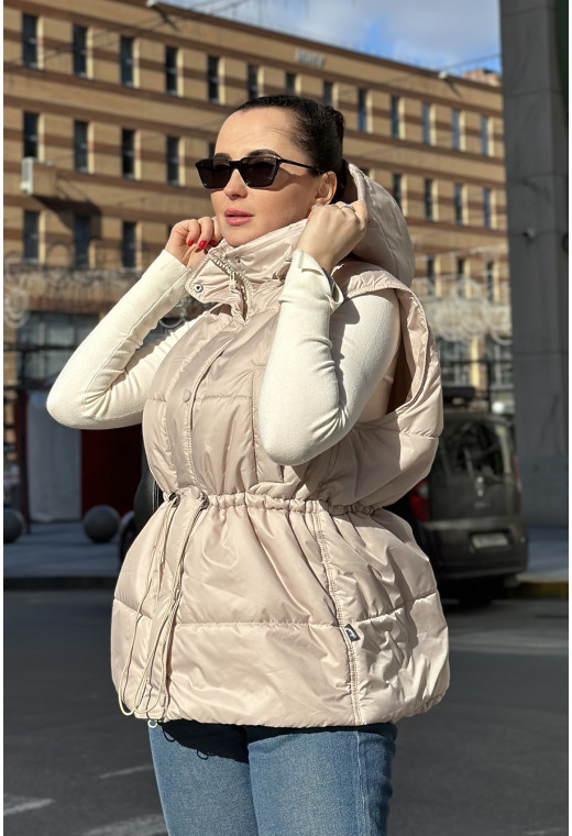 Бежевая жилетка полоска —  406238. Maritel. Изображенние 2 Бежевая жилетка полоска —  406238. Maritel. Изображенние 2