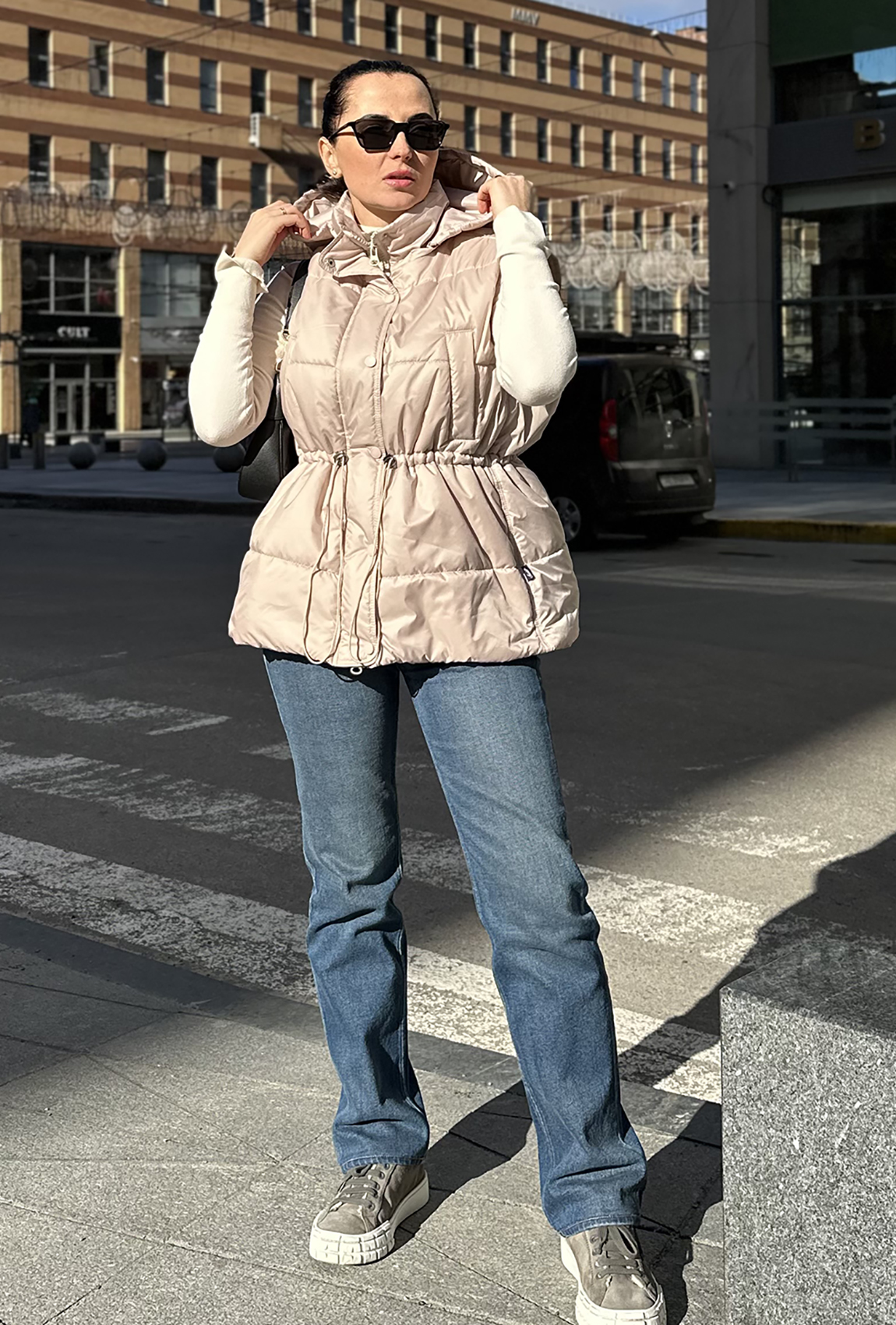 Бежевая жилетка полоска —  406238. Maritel. Изображенние 3