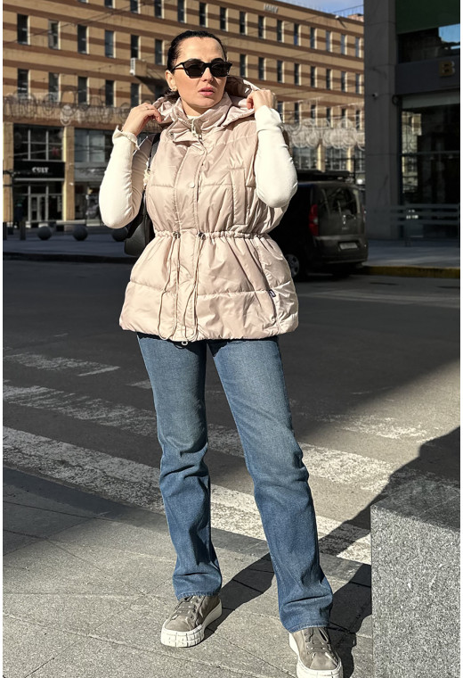 Бежевая жилетка полоска —  406238. Maritel. Изображенние 3 Бежевая жилетка полоска —  406238. Maritel. Изображенние 3