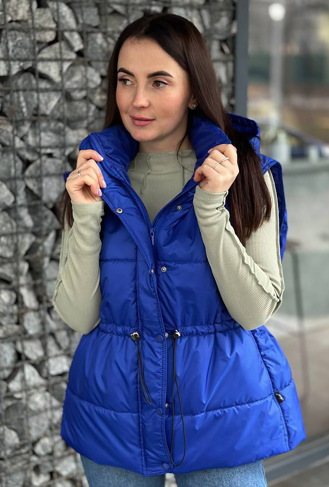 Жилетка полоска электрик —  409854. Maritel Жилетка полоска электрик —  409854. Maritel