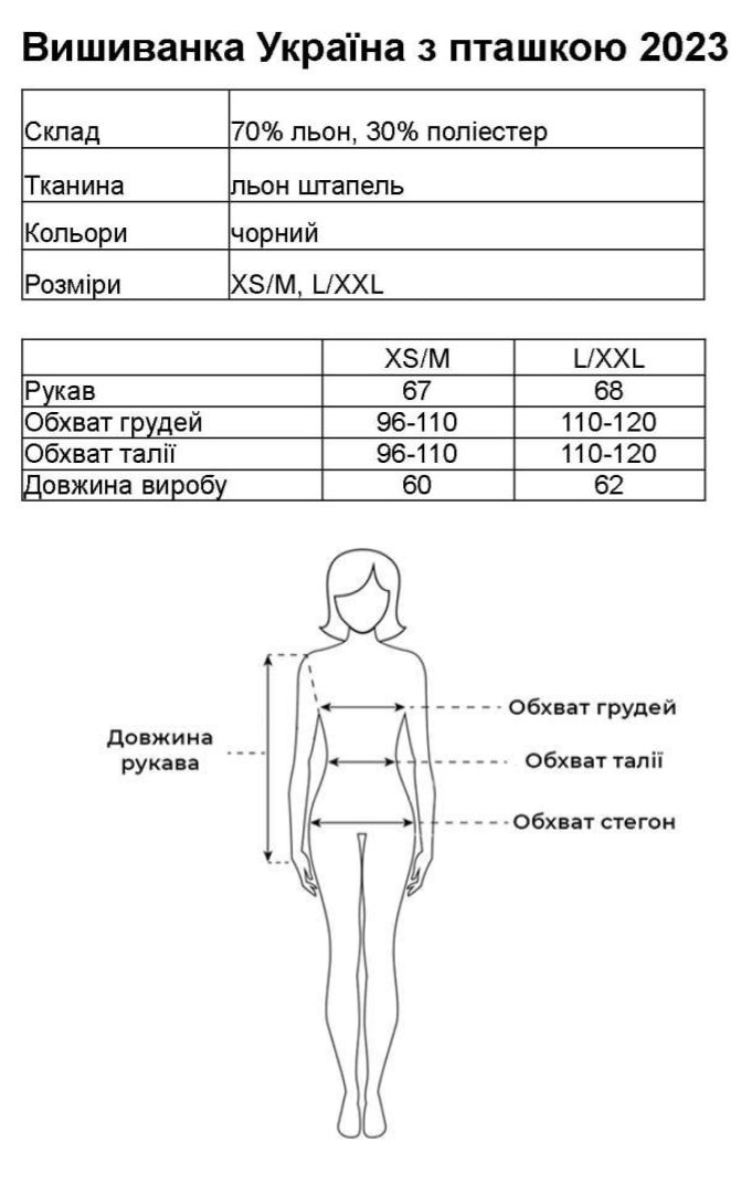 Таблиця розмірів