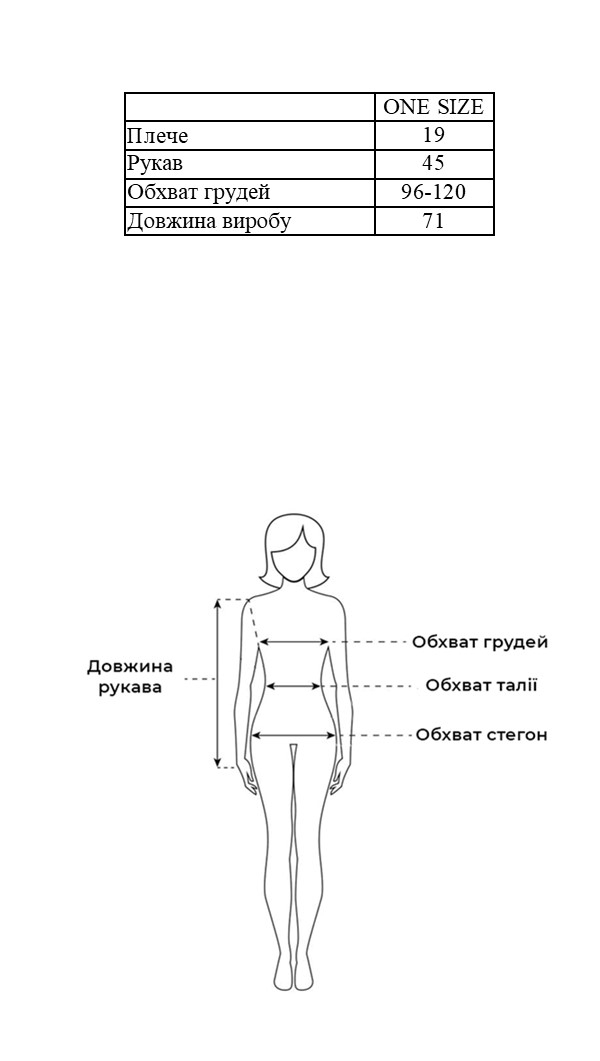 Таблиця розмірів Таблиця розмірів