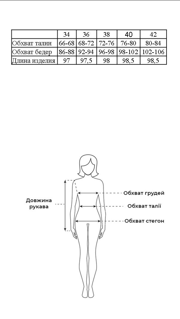 Таблица размеров