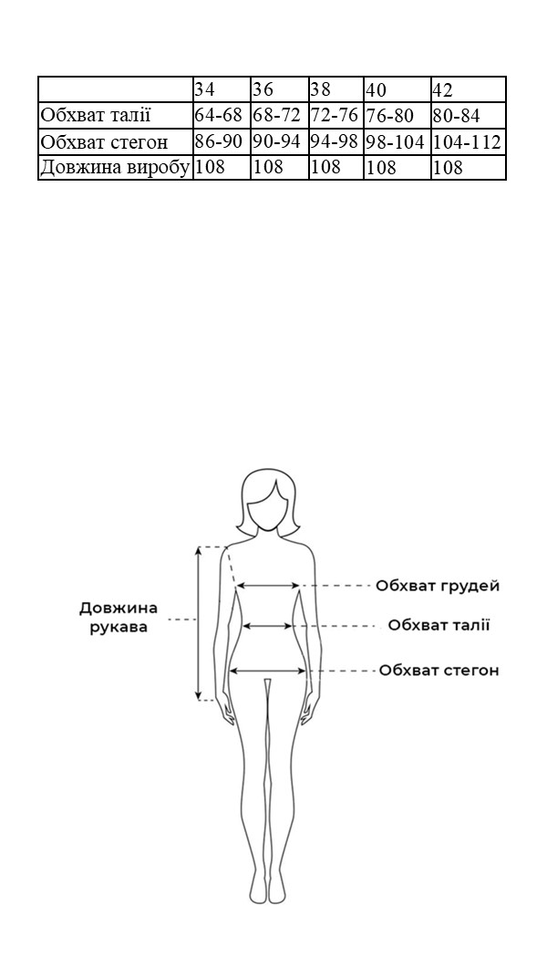 Таблиця розмірів Таблиця розмірів