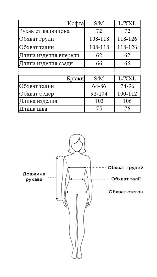Таблица размеров