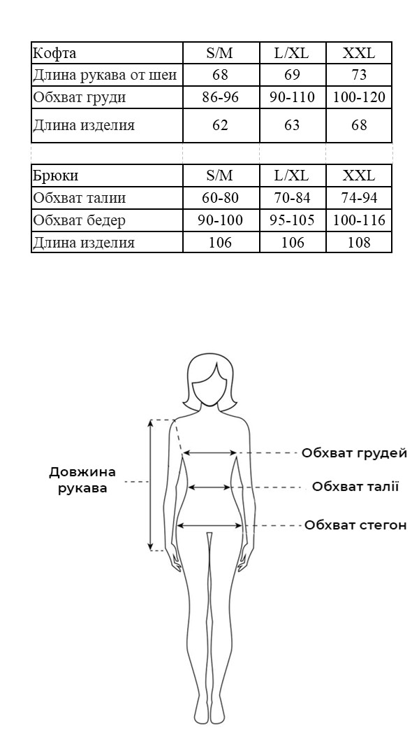 Таблица размеров