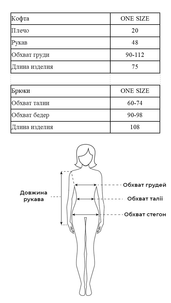 Таблица размеров