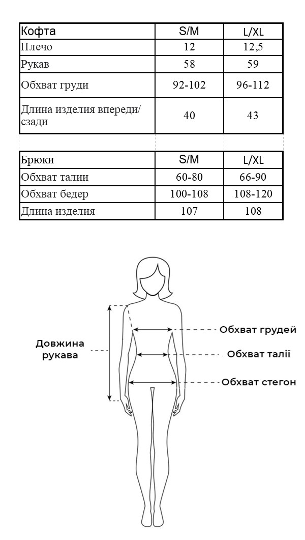 Таблица размеров
