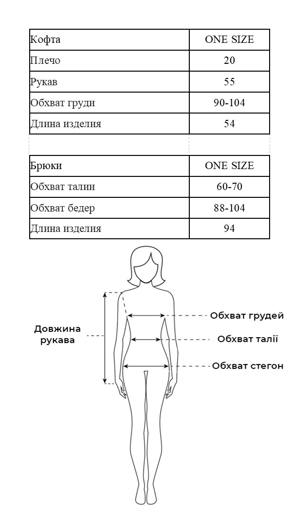 Таблица размеров