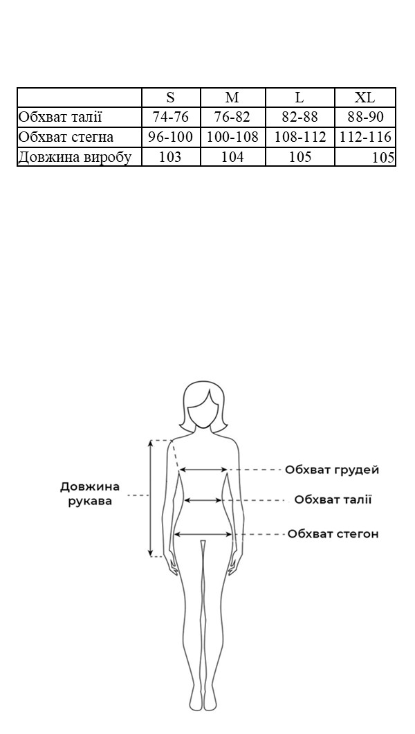 Таблиця розмірів