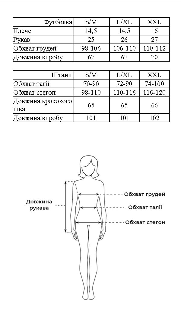 Таблиця розмірів Таблиця розмірів