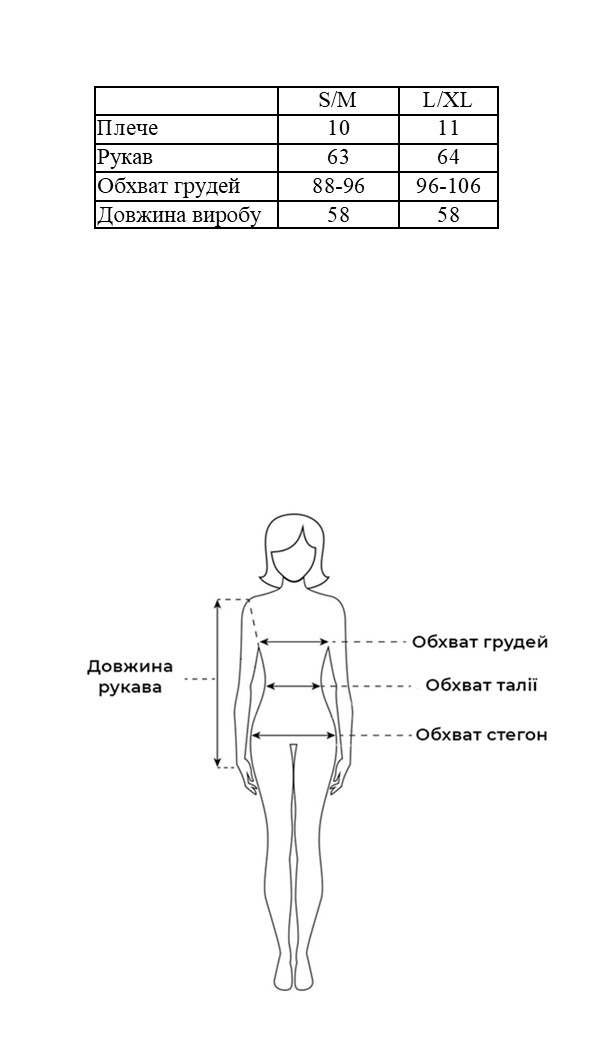 Таблиця розмірів Таблиця розмірів